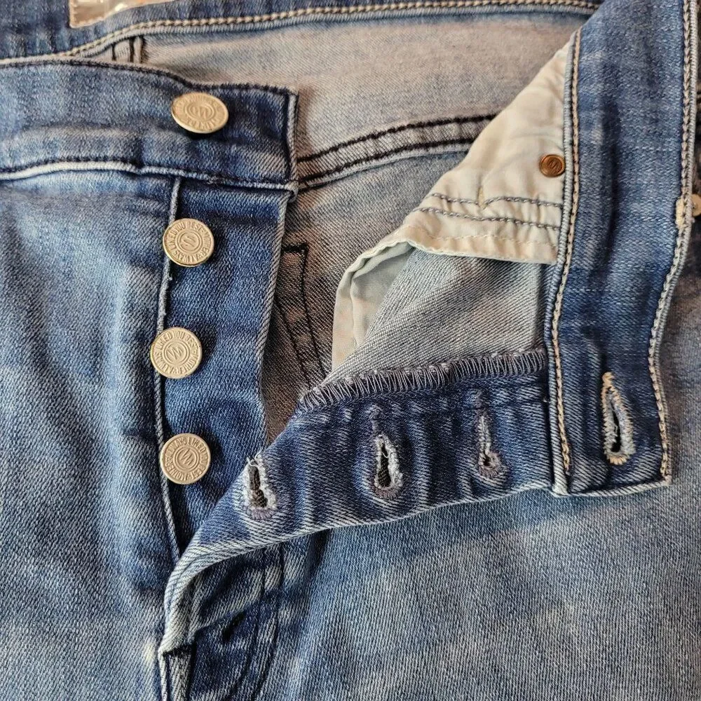 Mother The Stunner Ankle Fray Graffiti Girl Jeans 29 Medium Wash - Picture 4 of 14